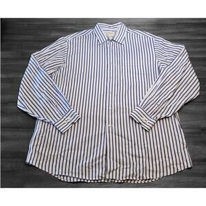 Tommy Bahama Men’s Dress/Casual Shirt 17.5 Blue White Stripe EUC